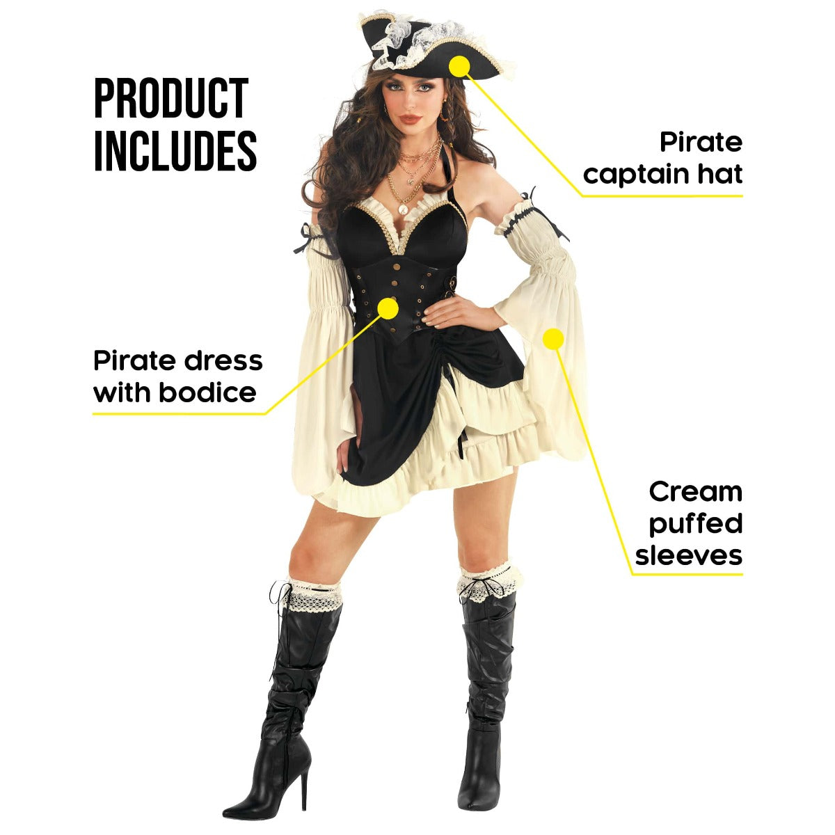 Sexy Pirate Captain Costume Womens